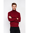 Мъжки пуловер в бордо-0 снимка