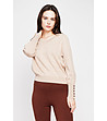 Дамски оversize пуловер в бежово-0 снимка