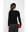 Черен дамски пуловер-2 снимка