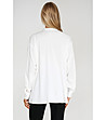 Дамска асиметрична оversize блуза в цвят крем-2 снимка