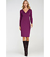 Рокля с дълъг ръкав във виолетов нюанс-1 снимка