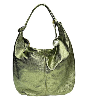 Зелена дамска чанта от естествена кожа Noya снимка