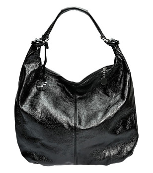 Черна дамска чанта от естествена кожа Noya снимка