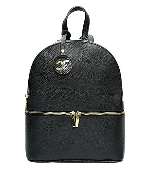 Черна дамска раница от естествена кожа Elsie снимка