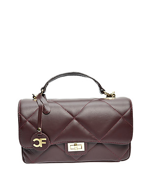 Тъмнокафява дамска кожена чанта Kalona снимка