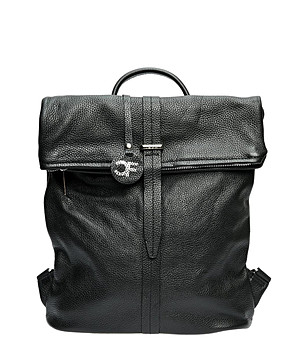 Кожена дамска раница в черен цвят Lara снимка