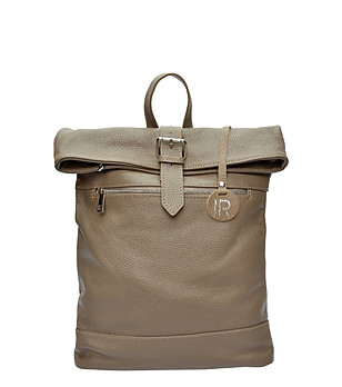 Дамска раница от естествена кожа в цвят коняк Vena снимка