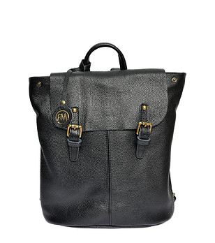 Дамска кожена раница Eileen в черен цвят снимка