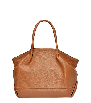 Дамска чанта от естествена кожа в цвят коняк Claret снимка