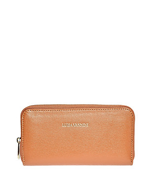 Кожен дамски портфейл в цвят коняк Tamara снимка