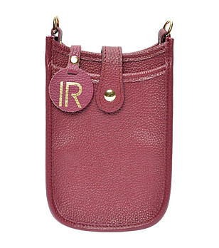 Малка дамска чанта от естествена кожа в бордо Gisele снимка