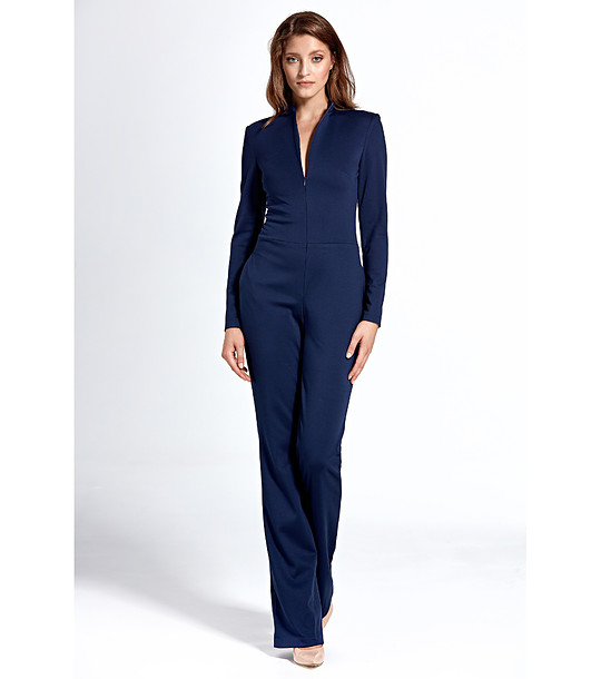 Тъмносин дамски гащеризон снимка