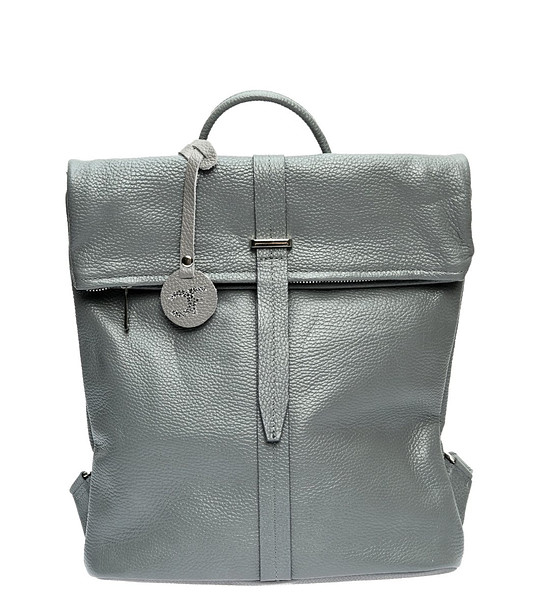 Кожен дамска раница в сив нюанс снимка
