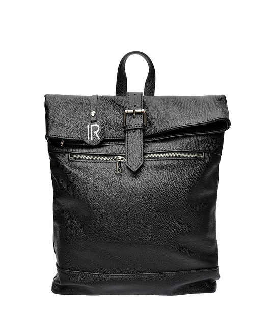 Дамска раница от естествена кожа в черно Vena снимка