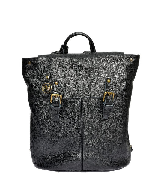 Дамска кожена раница Eileen в черен цвят снимка