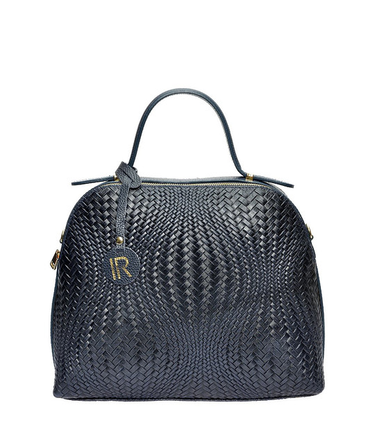 Кожена дамска чанта в тъмносин нюанс Brenda снимка