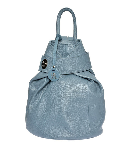 Кожена дамска светлосиня раница с нестандартен дизайн Tola снимка