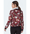Дамско яке бомбър в бордо с флорален принт-1 снимка
