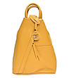 Дамска раница от естествена кожа Julie в цвят горчица-0 снимка