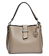 Дамска кожена чанта в цвят таупе Albana-0 снимка