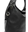 Дамска черна чанта от естествена кожа-3 снимка