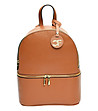 Дамска раница от естествена кожа в цвят камел Elsie-0 снимка