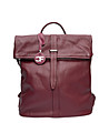 Кожен дамска раница в нюанс на бордо-0 снимка