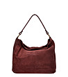 Дамска чанта от естествена кожа в бордо-0 снимка