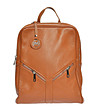 Дамска кожена раница в цвят коняк Daria-0 снимка