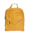 Дамска кожена раница в цвят горчица Daria-0 снимка