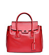 Червена дамска кожена чанта Sidney-0 снимка