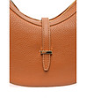 Кожена дамска чанта от естествена кожа в цвят коняк Marlit-3 снимка