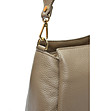 Кожена дамска чанта в цвят таупе-3 снимка