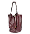 Дамска чанта от естествена кожа Ina във винен нюанс-0 снимка