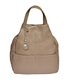 Дамска кожена раница в цвят таупе Silia-0 снимка