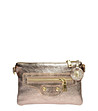 Бронзова дамска кожена чанта за рамо Hestia-0 снимка