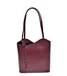 Дамска кожена чанта-раница в бордо Scarlet-0 снимка