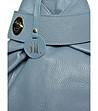 Кожена дамска светлосиня раница с нестандартен дизайн Tola-3 снимка