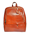 Кожена дамска раница в цвят коняк Crevia-0 снимка