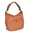 Дамска чанта от естествена кожа в цвят коняк Irmina-2 снимка