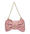 Розова дамска кожена чанта тип пеперуда Karimа-0 снимка
