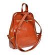 Дамска раница от естествена кожа в цвят коняк Indiasa-2 снимка