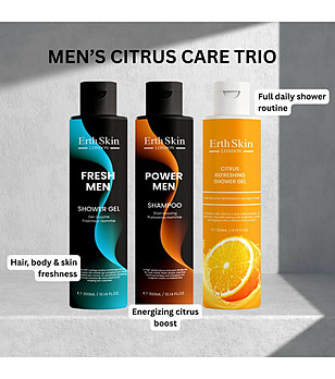 Комплект от шампоан и душ гел за мъже и душ гел цитрус снимка