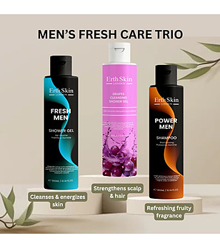 Комплект от шампоан и душ гел за мъже и душ гел грозде снимка