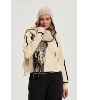 Дамска шапка в бежово с рипс Z-CZ-4813 снимка