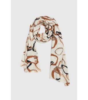 Дамски шал в бежово с принт снимка