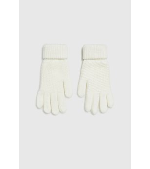 Дамски ръкавици в цвят слонова кост снимка