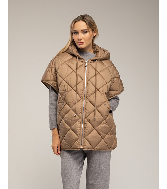 Дамска оversize грейка в цвят камел снимка