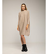 Рокля в бежово от фино плетиво-0 снимка