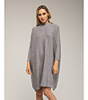 Рокля в сиво о фино плетиво-1 снимка